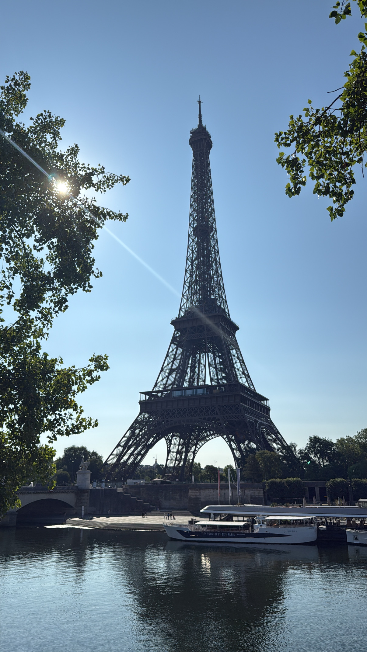The Eiffel Tower beside the Seine in Paris